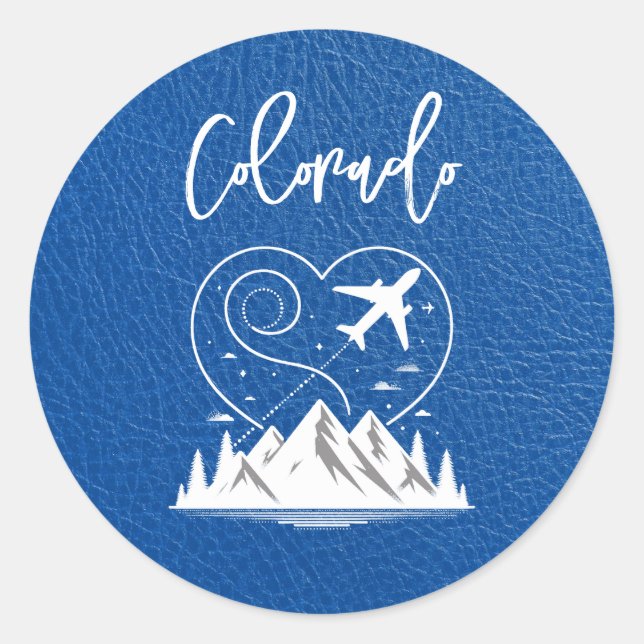 Royal Blue Colorado Passport Runder Aufkleber (Vorderseite)