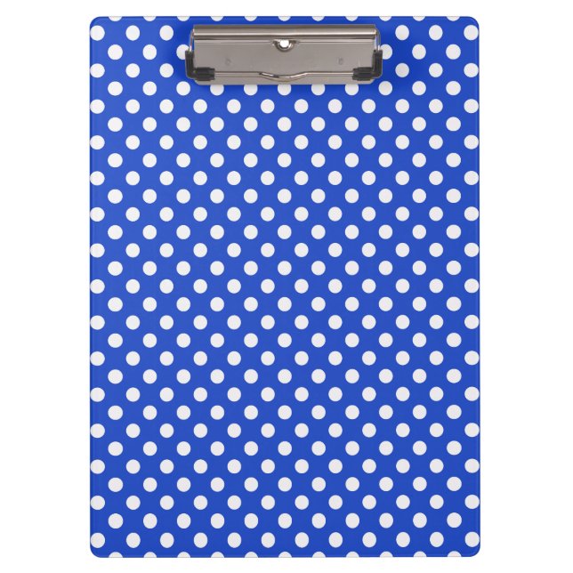 Royal Blue Combination Polka Dots by STaylor Klemmbrett (Vorderseite)