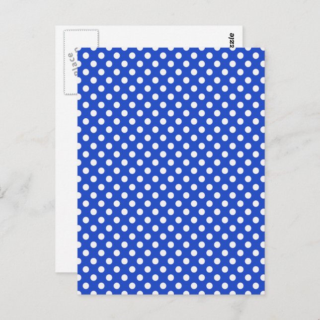 Royal Blue Combination Polka Dots by STaylor Postkarte (Vorne/Hinten)