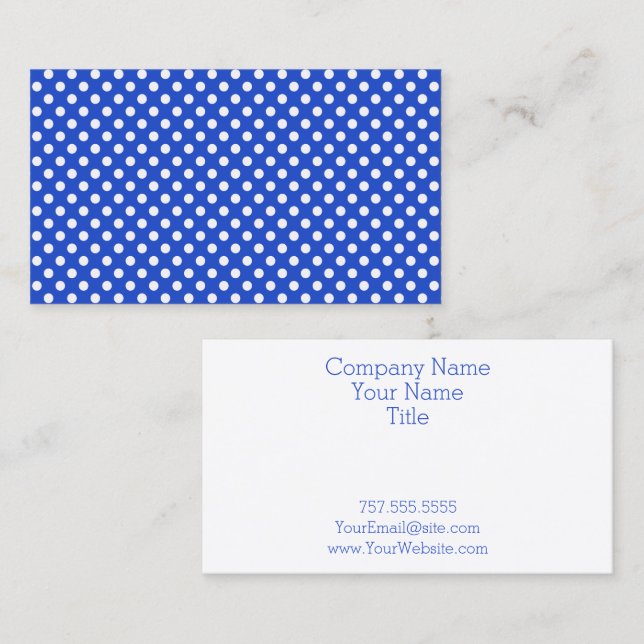 Royal Blue Combination Polka Dots by STaylor Visitenkarte (Vorne/Hinten)
