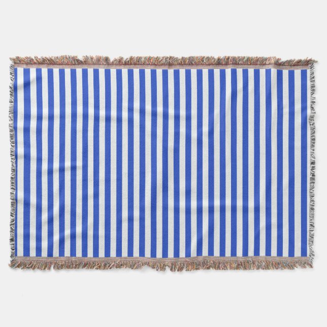 Royal Blue Combination Stripes by Shirley Taylor Decke (Vorderseite)