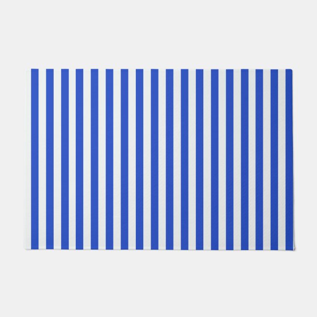 Royal Blue Combination Stripes by Shirley Taylor Fußmatte (Vorderseite)