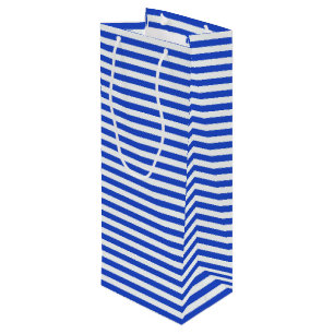 Royal Blue Combination Stripes by Shirley Taylor Geschenktüte Für Weinflaschen