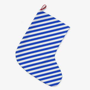 Royal Blue Combination Stripes by Shirley Taylor Großer Weihnachtsstrumpf
