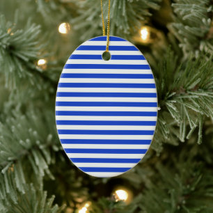 Royal Blue Combination Stripes by Shirley Taylor Keramik Ornament