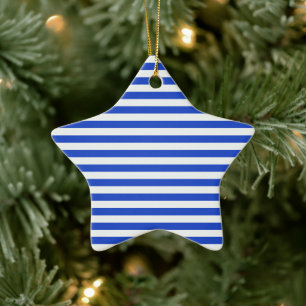 Royal Blue Combination Stripes by Shirley Taylor Keramikornament