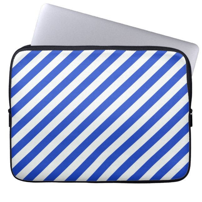 Royal Blue Combination Stripes by Shirley Taylor Laptopschutzhülle (Vorderseite)