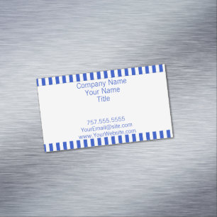 Royal Blue Combination Stripes by Shirley Taylor Magnetische Visitenkarte