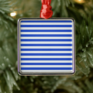 Royal Blue Combination Stripes by Shirley Taylor Ornament Aus Metall