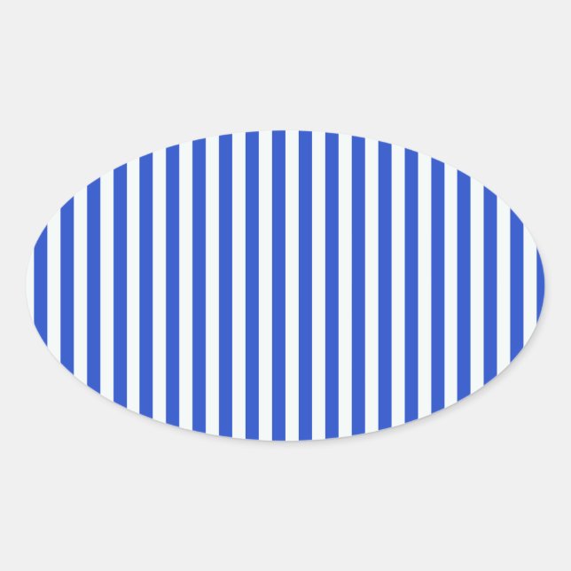 Royal Blue Combination Stripes by Shirley Taylor Ovaler Aufkleber (Vorderseite)