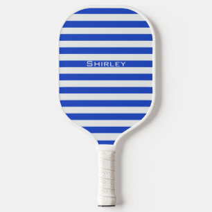 Royal Blue Combination Stripes by Shirley Taylor Pickleball Schläger