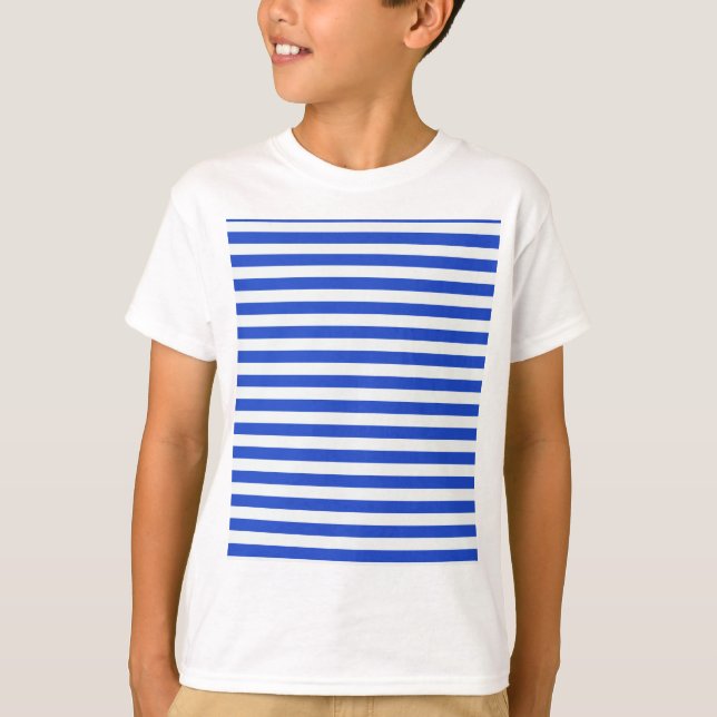 Royal Blue Combination Stripes by Shirley Taylor T-Shirt (Vorderseite)
