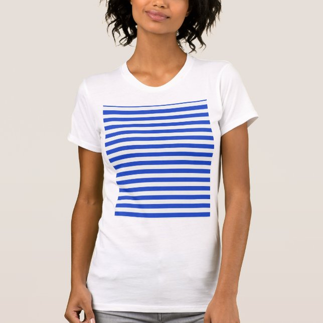 Royal Blue Combination Stripes by Shirley Taylor T-Shirt (Vorderseite)