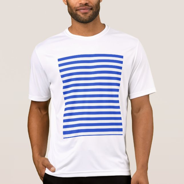 Royal Blue Combination Stripes by Shirley Taylor T-Shirt (Vorderseite)