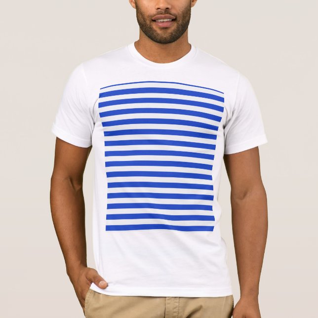 Royal Blue Combination Stripes by Shirley Taylor T-Shirt (Vorderseite)