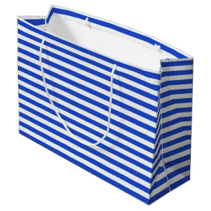 Royal Blue Combination Stripes Große Geschenktüte