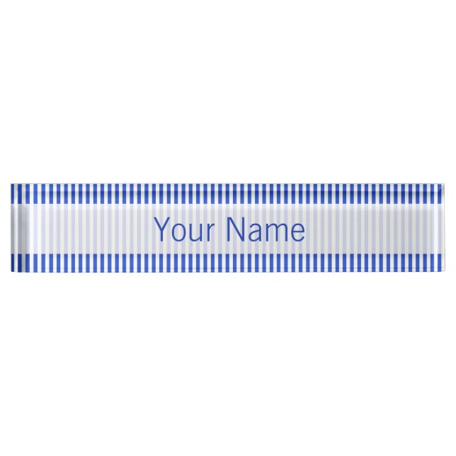 Royal Blue Combination Stripes Namensplakette (Vorderseite)