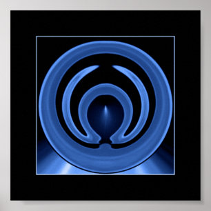 Royal Blue Contemporary Abstrakt Art Poster