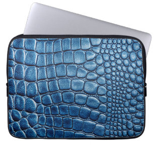 Royal Blue Crocodile Alligator Imitate Leather Pri Laptopschutzhülle