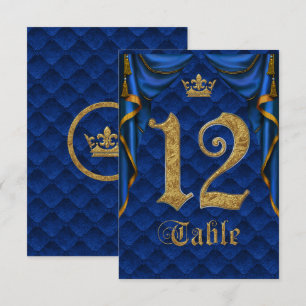 Royal Blue Crown Wedding Tischnummer 12