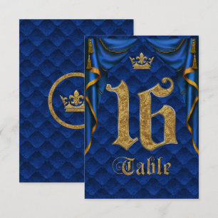 Royal Blue Crown Wedding Tischnummer 16