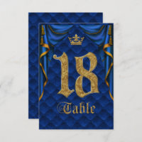 Royal Blue Crown Wedding Tischnummer 18