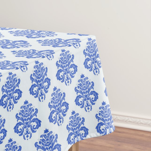 Royal Blue Damask Tischdecke (Beispiel)