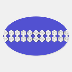 Royal Blue Diamond Ovaler Aufkleber
