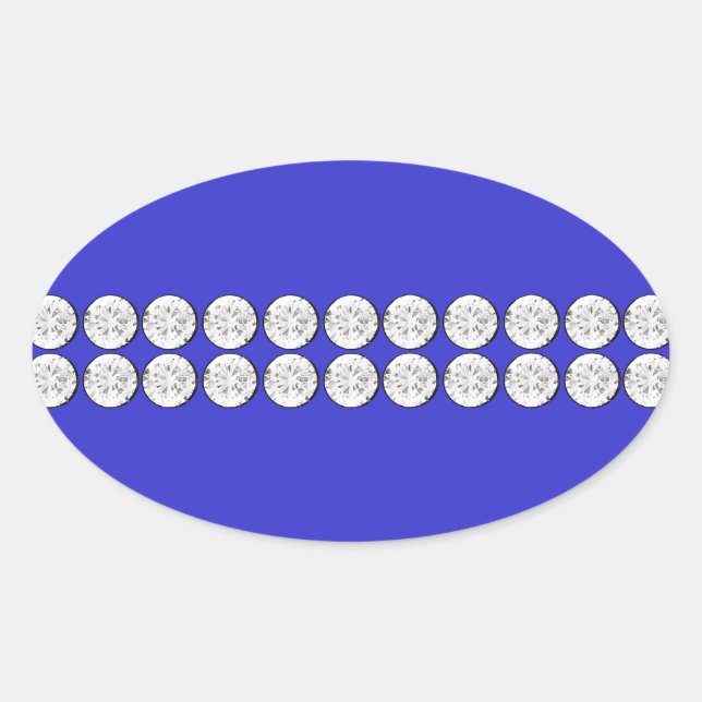 Royal Blue Diamond Ovaler Aufkleber (Vorderseite)