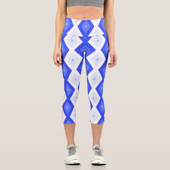 Royal blue diamond pattern capri leggings (Vorderseite)