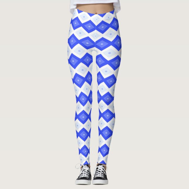 Royal blue diamond pattern leggings (Vorderseite)