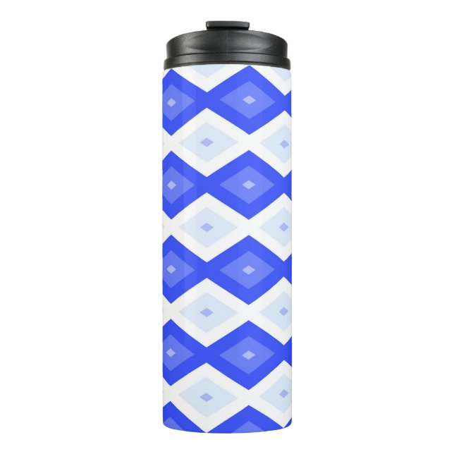 Royal blue diamond pattern thermosbecher (Vorderseite)