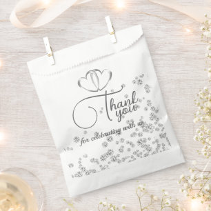 Royal Blue, Diamonds & Hearts Wedding Geschenktütchen