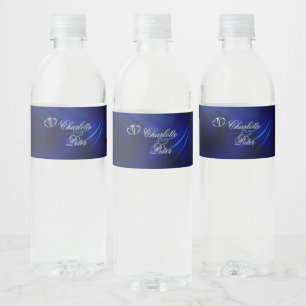 Royal Blue Diamonds/Hearwater Flasche Label Wasserflaschenetikett