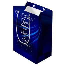 Royal Blue, Diamonds & Herz Mittlere Geschenktüte