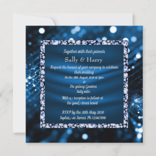 Royal Blue Diamonds Hochzeitseinladung Einladung