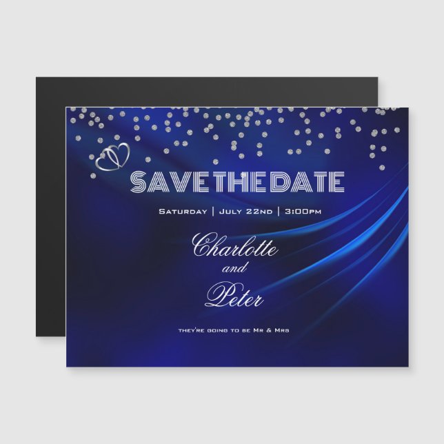 Royal Blue Diamonds hört zu speichernDas Datum Mag Magnetkarte (Vorne/Hinten)