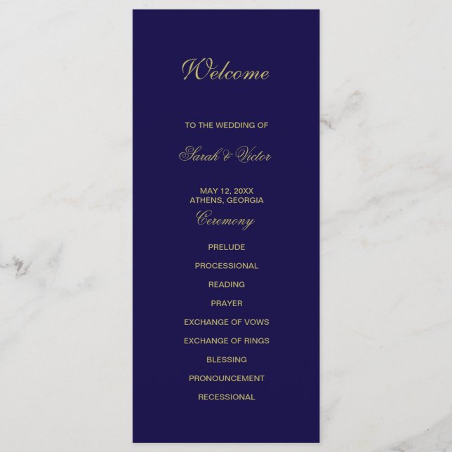 Royal Blue Doppelside Programmkarte Programm (Vorderseite)