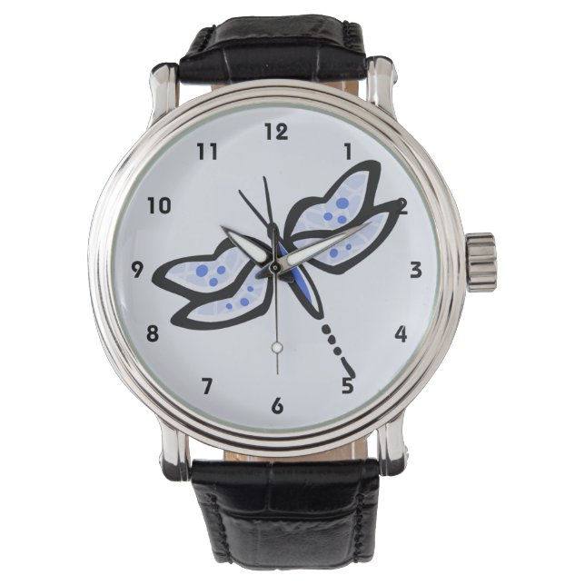Royal Blue Dragonfly Armbanduhr (Vorderseite)
