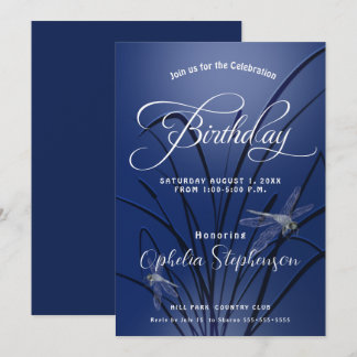 Royal Blue Dragonfly Einladung