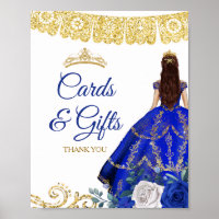 Royal Blue Dress Quinceañera Cards & Geschenke