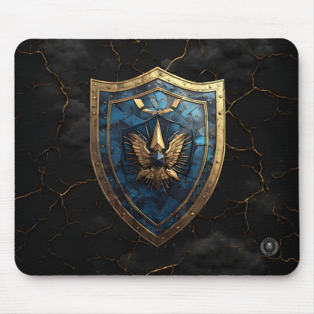 Royal Blue Eagle Crest Gaming Mousepad (Vorne)