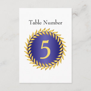 Royal Blue Elegance Monogram Tischnummer