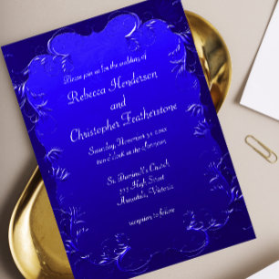 Royal Blue Elegance Wedding Einladung