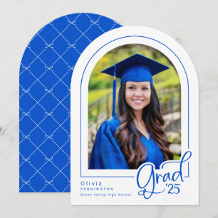 Royal Blue Elegant Foto 2025 Grad Ankündigung