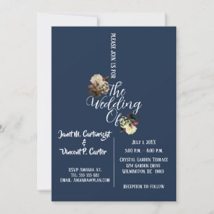 Royal Blue Elegante Hochzeitseinladung Einladung