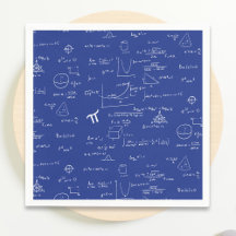 Royal Blue Equations Graphics Abschluss Napkins