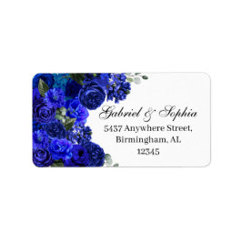 Royal Blue Floral Address Label Adressaufkleber