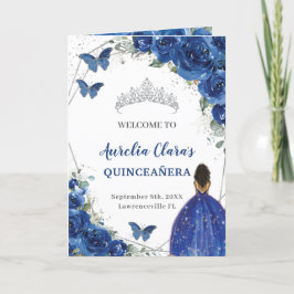 Royal Blue Floral Quinceñera Orden der Veranstaltu Programm