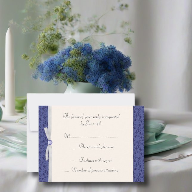 Royal Blue Florentine UAWG RSVP Karte (Von Creator hochgeladen)